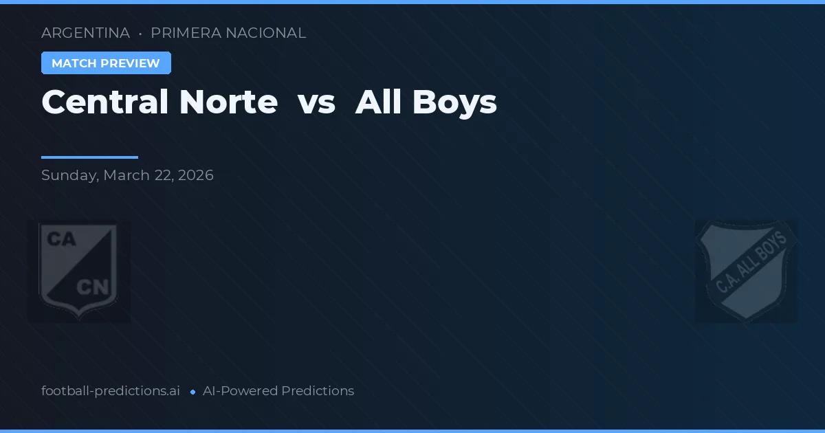 Central Norte vs All Boys — předpověď a náhled zápasu