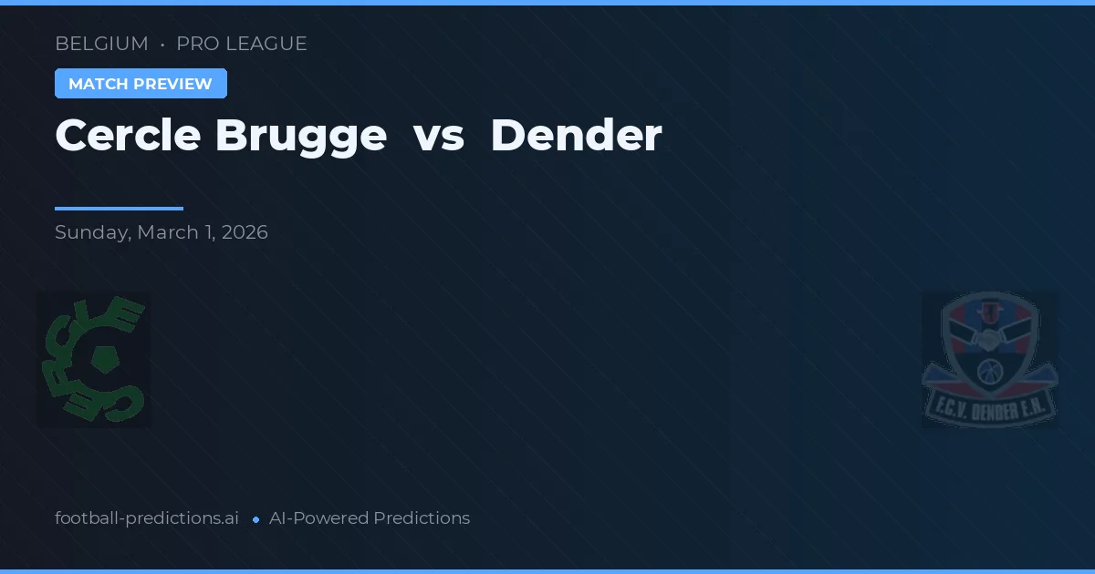 Cercle Brugge vs Dender — předpověď a náhled zápasu