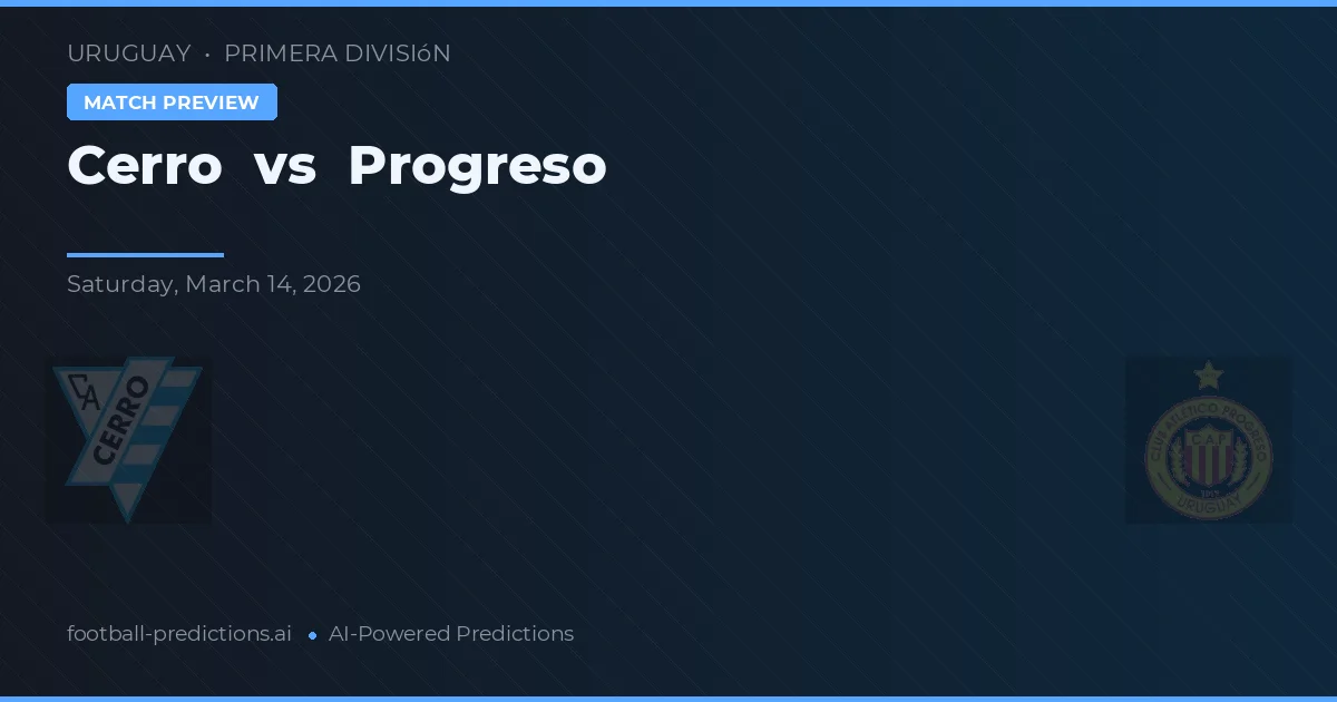 Cerro vs Progreso — předpověď a náhled zápasu
