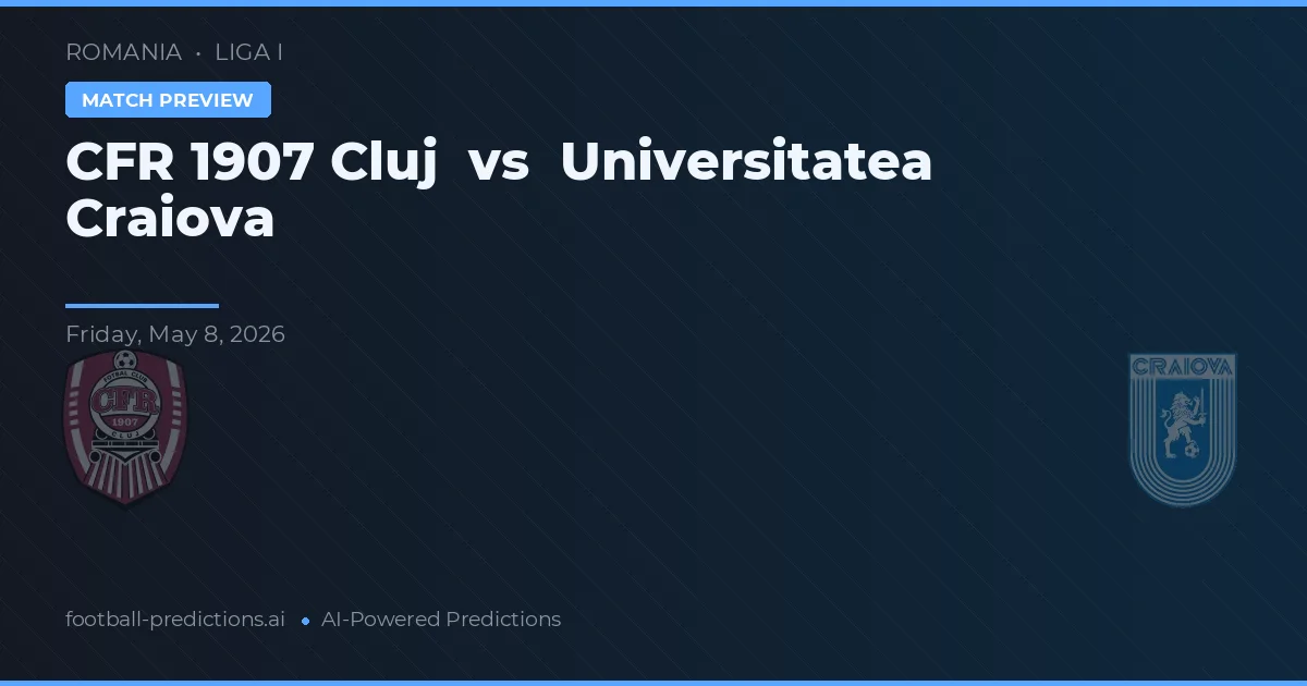 CFR Cluj vs Universitatea Craiova — předpověď a náhled zápasu