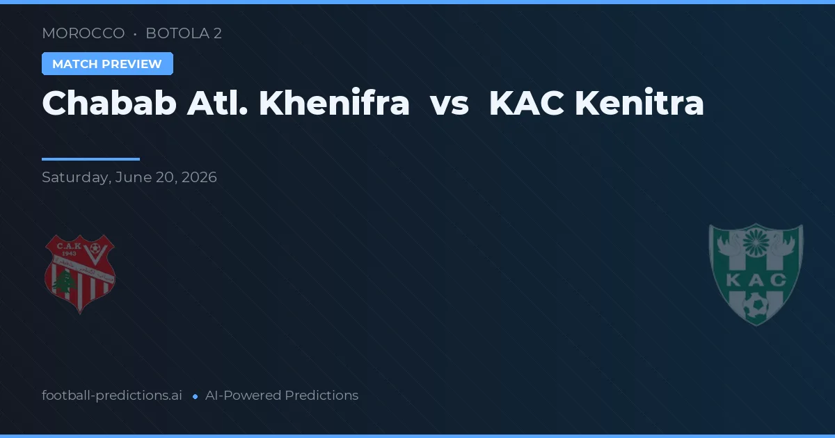 Chabab Atl. Khenifra vs KAC Kenitra — předpověď a náhled zápasu