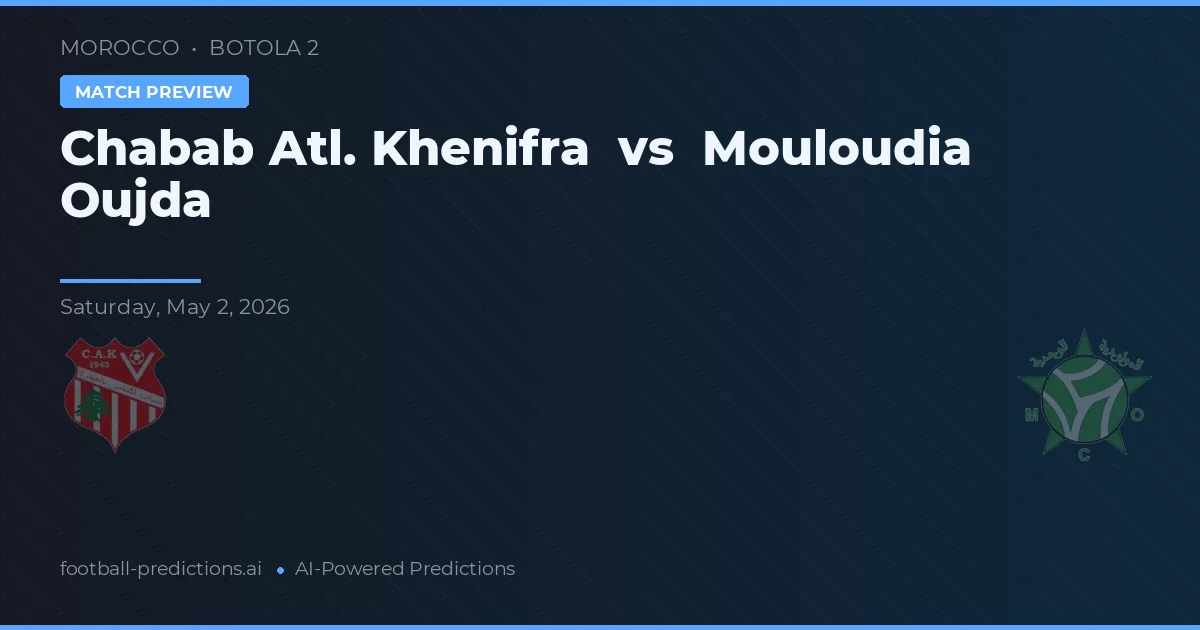Chabab Atl. Khenifra vs Mouloudia Oujda — předpověď a náhled zápasu