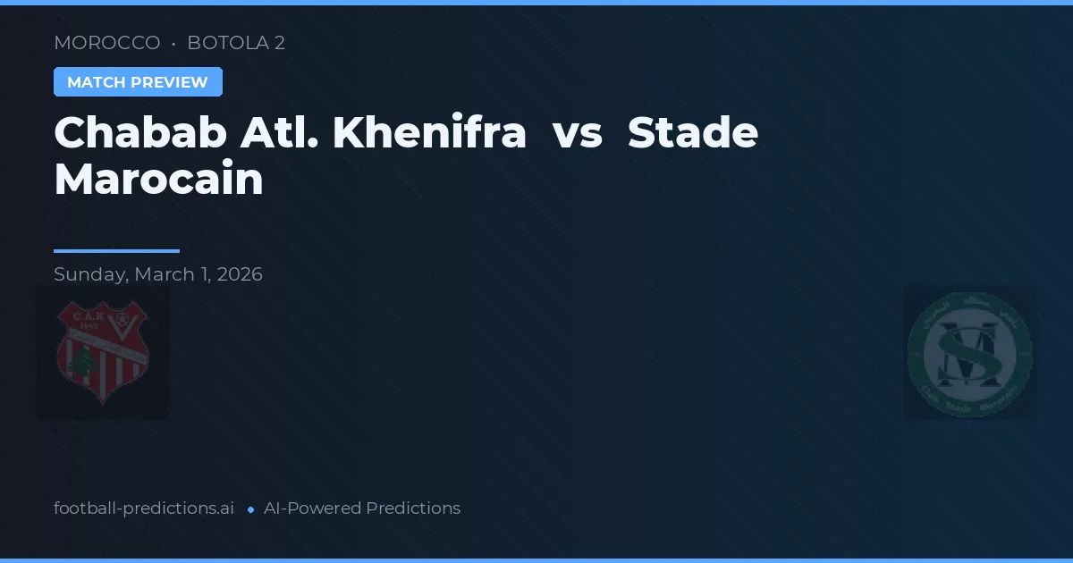Chabab Atl. Khenifra vs Stade Marocain — předpověď a náhled zápasu
