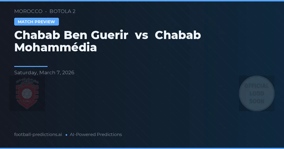 Chabab Ben Guerir vs Chabab Mohammédia — předpověď a náhled zápasu