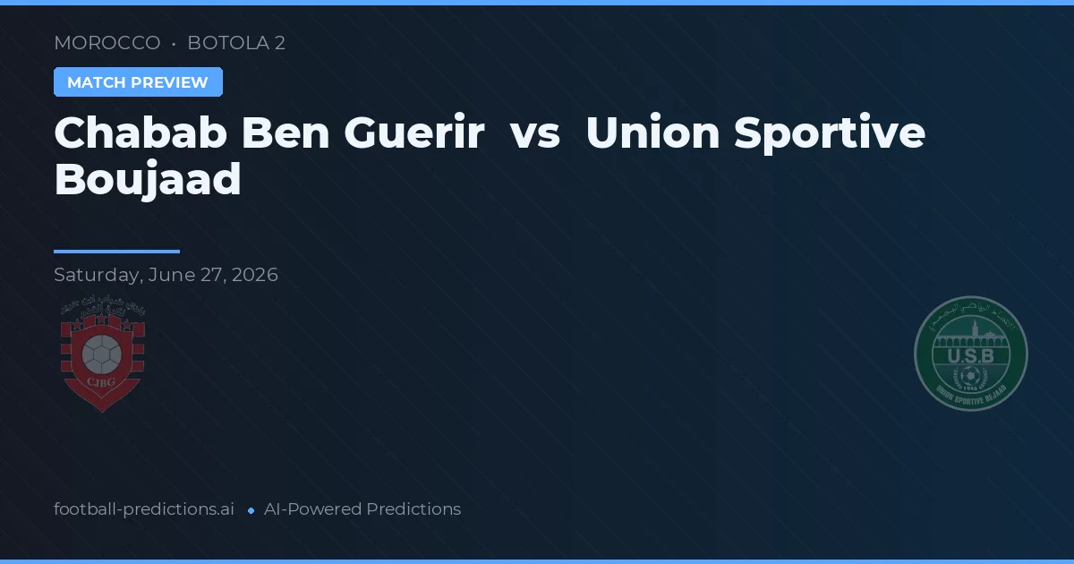 Chabab Ben Guerir vs Union Sportive Boujaad — předpověď a náhled zápasu