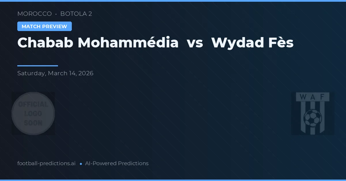 Chabab Mohammédia vs Wydad Fès — předpověď a náhled zápasu