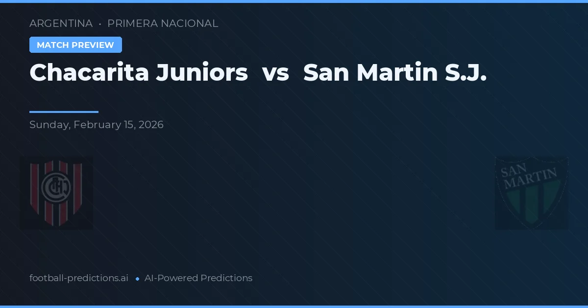 Chacarita Juniors vs San Martín SJ — předpověď a náhled zápasu