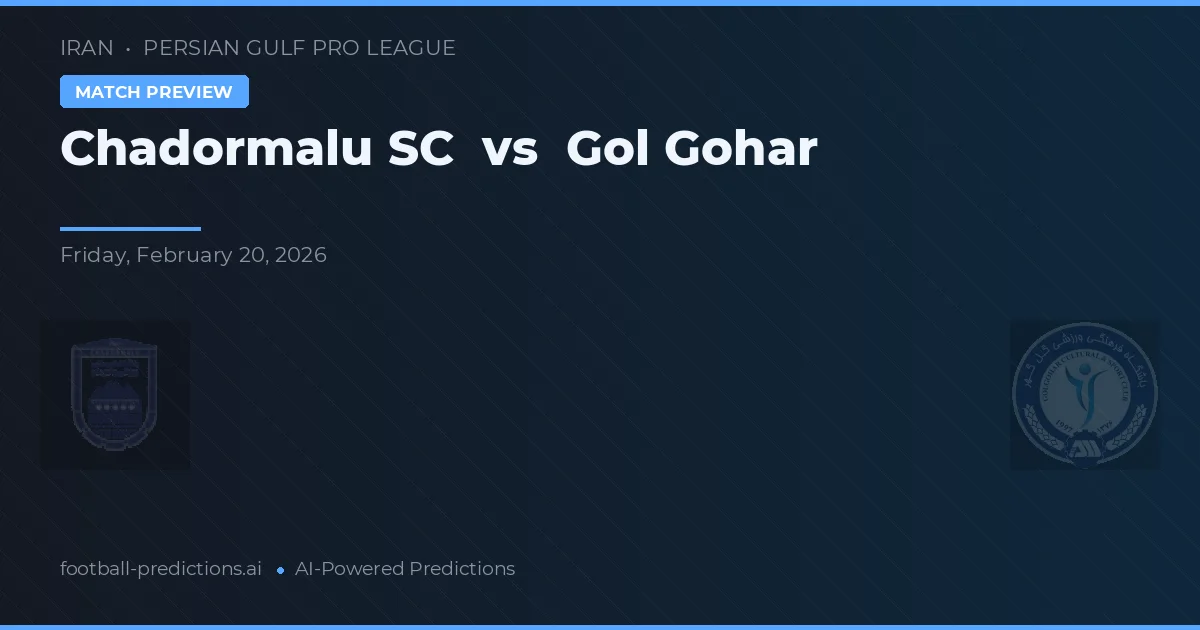 Chadormalu SC vs Gol Gohar — předpověď a náhled zápasu