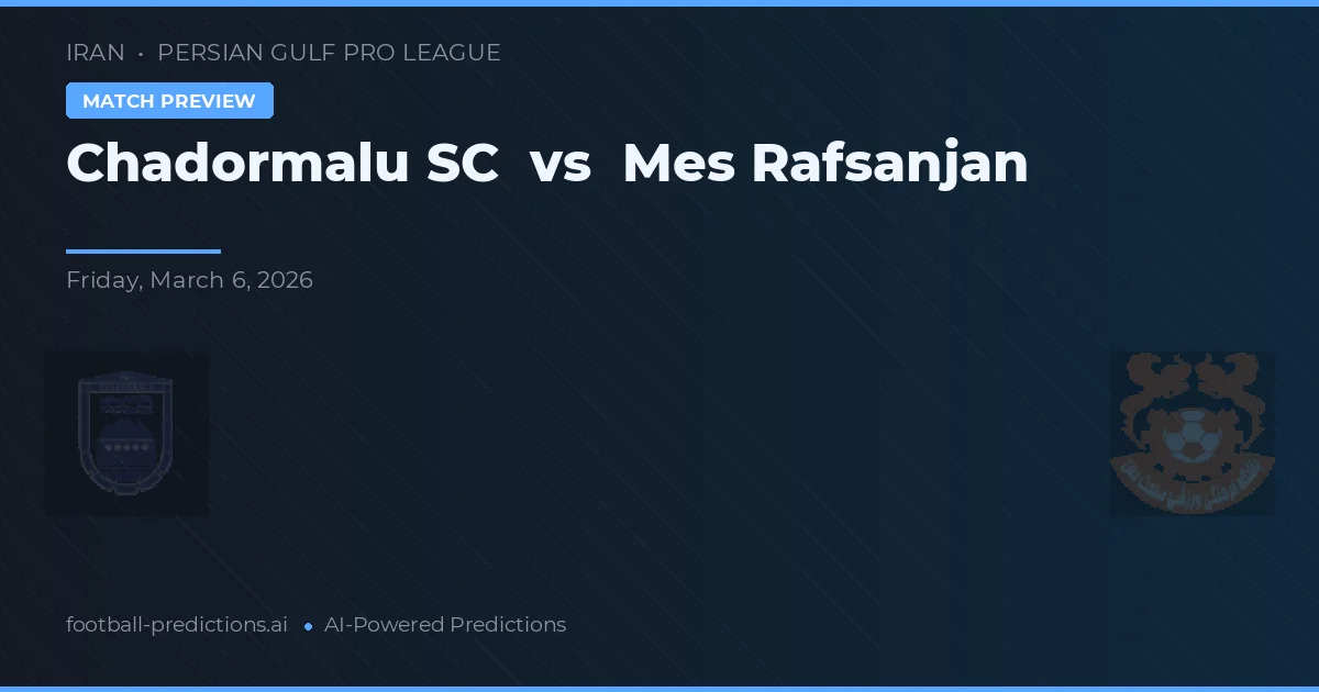Chadormalu SC vs Mes Rafsanjan — předpověď a náhled zápasu