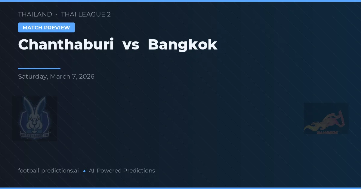 Chanthaburi vs Bangkok — předpověď a náhled zápasu
