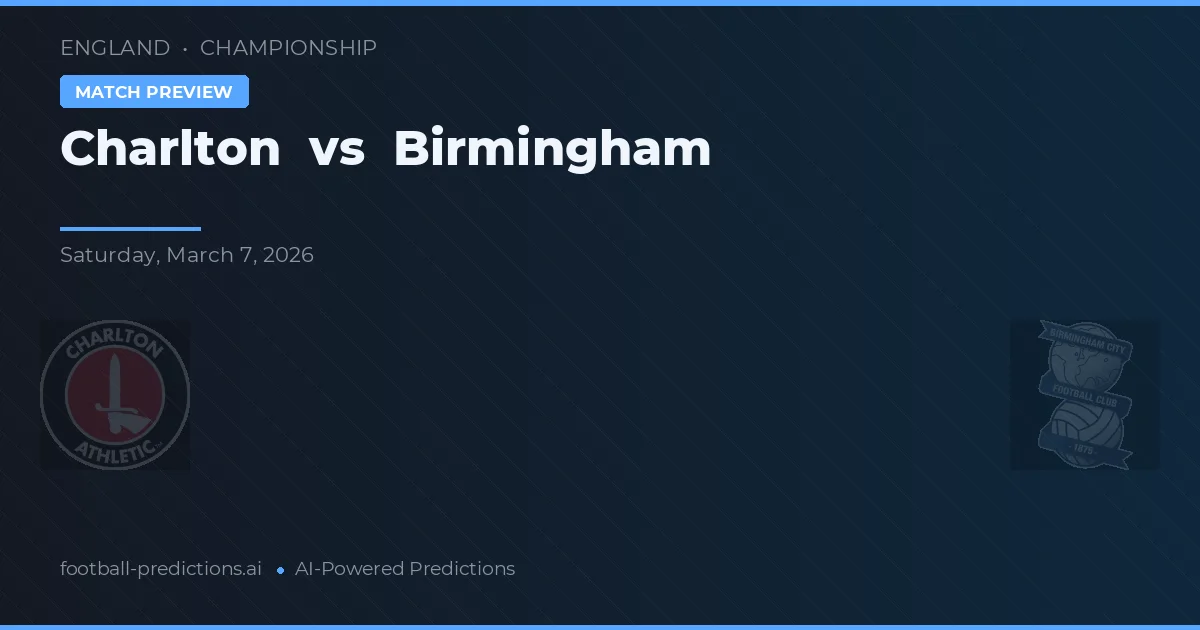 Charlton vs Birmingham — předpověď a náhled zápasu