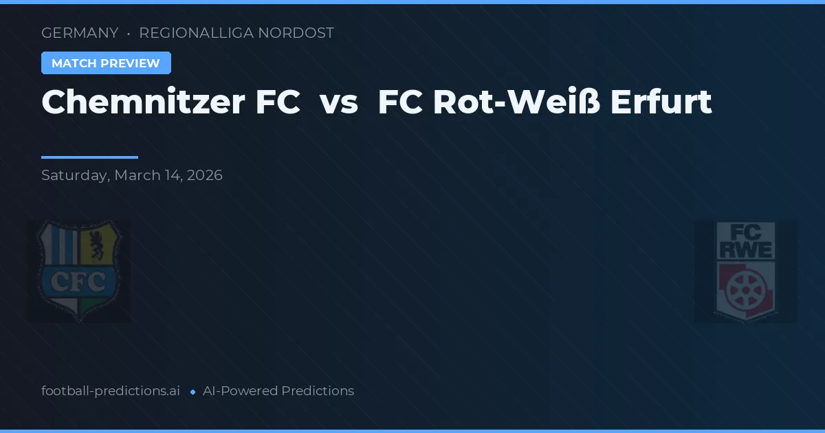 Chemnitzer FC vs FC Rot-Weiß Erfurt — předpověď a náhled zápasu