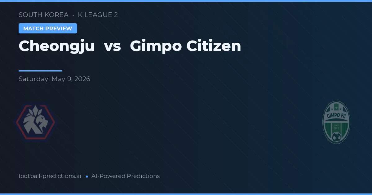 Cheongju vs Gimpo Citizen — předpověď a náhled zápasu
