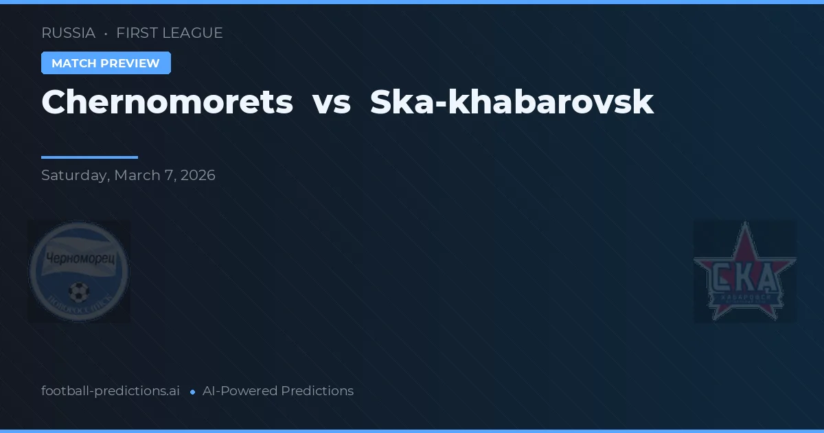 Chernomorets vs Ska-khabarovsk — předpověď a náhled zápasu