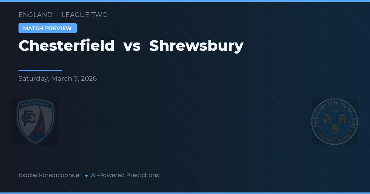 Chesterfield vs Shrewsbury — předpověď a náhled zápasu