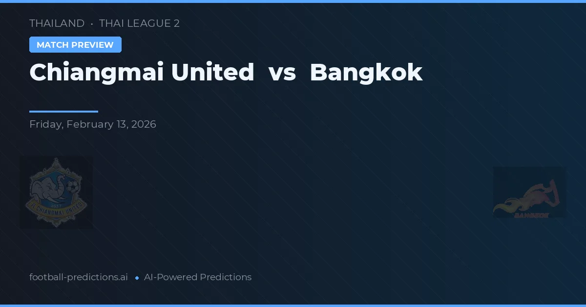 Chiangmai United vs Bangkok — předpověď a náhled zápasu