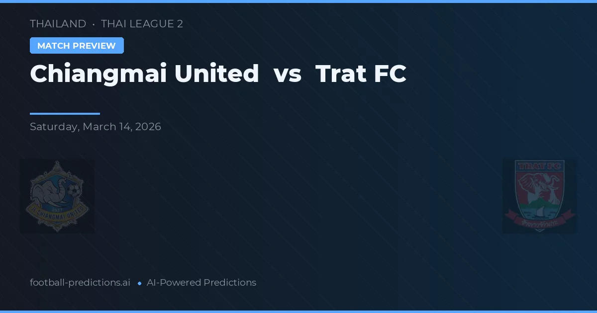 Chiangmai United vs Trat FC — předpověď a náhled zápasu