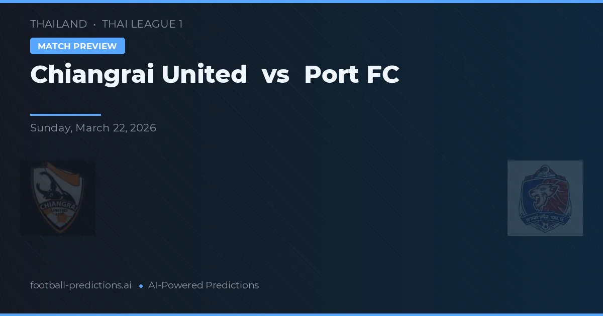 Chiangrai United vs Port FC — předpověď a náhled zápasu