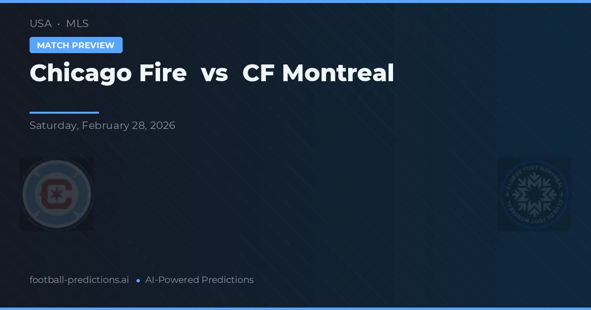 Chicago Fire vs CF Montreal — předpověď a náhled zápasu