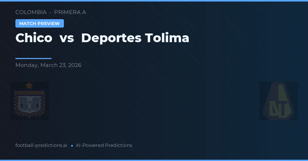 Chico vs Deportes Tolima — předpověď a náhled zápasu