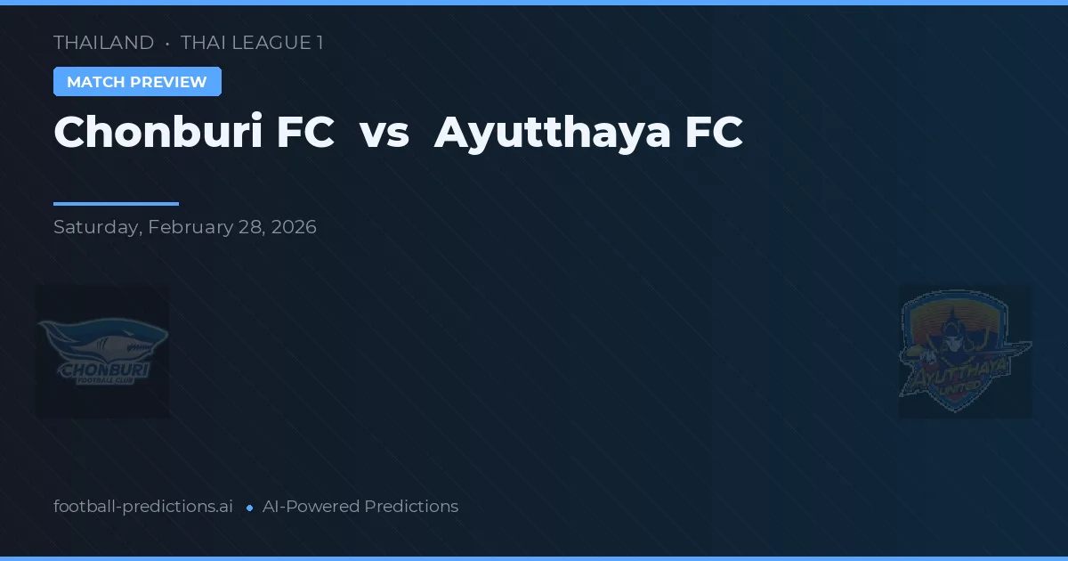 Chonburi FC vs Ayutthaya FC — předpověď a náhled zápasu