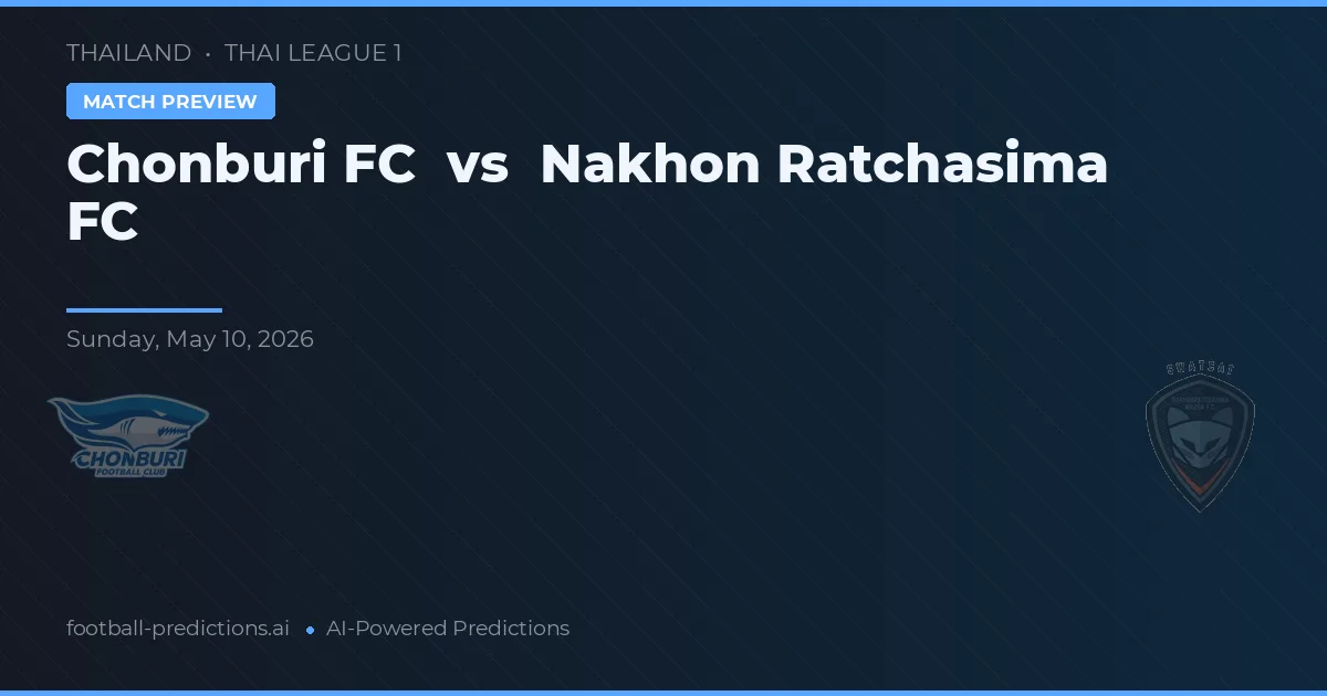 Chonburi FC vs Nakhon Ratchasima FC — předpověď a náhled zápasu