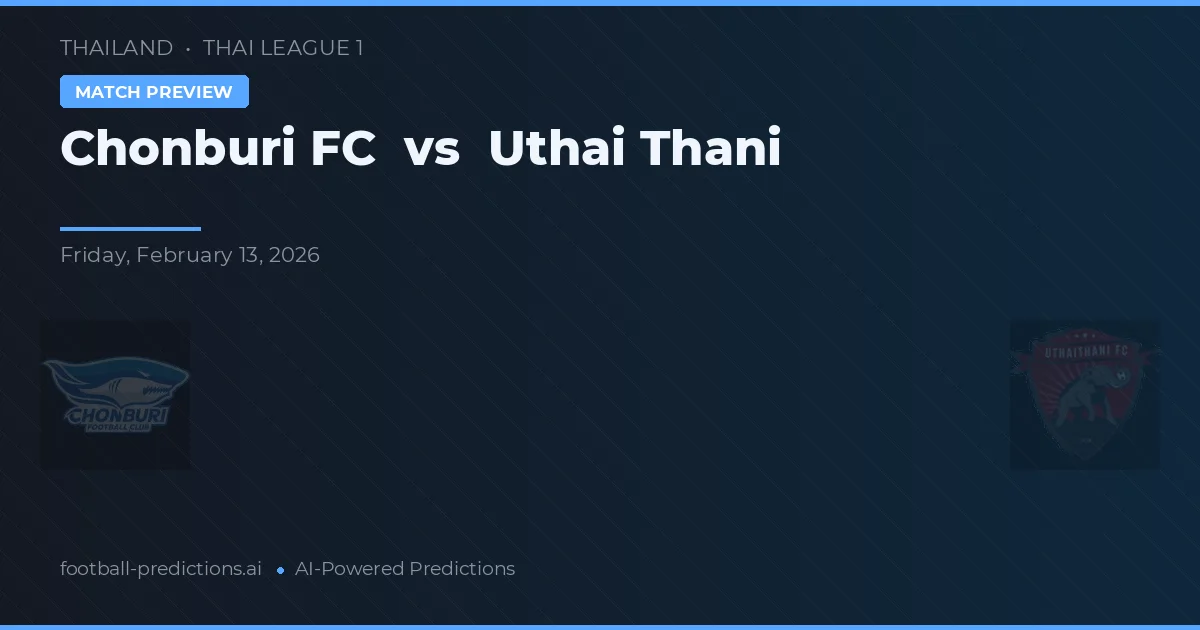 Chonburi FC vs Uthai Thani — předpověď a náhled zápasu