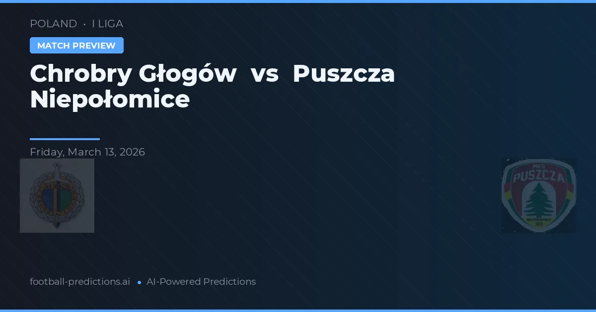Chrobry Głogów vs Puszcza Niepołomice — předpověď a náhled zápasu