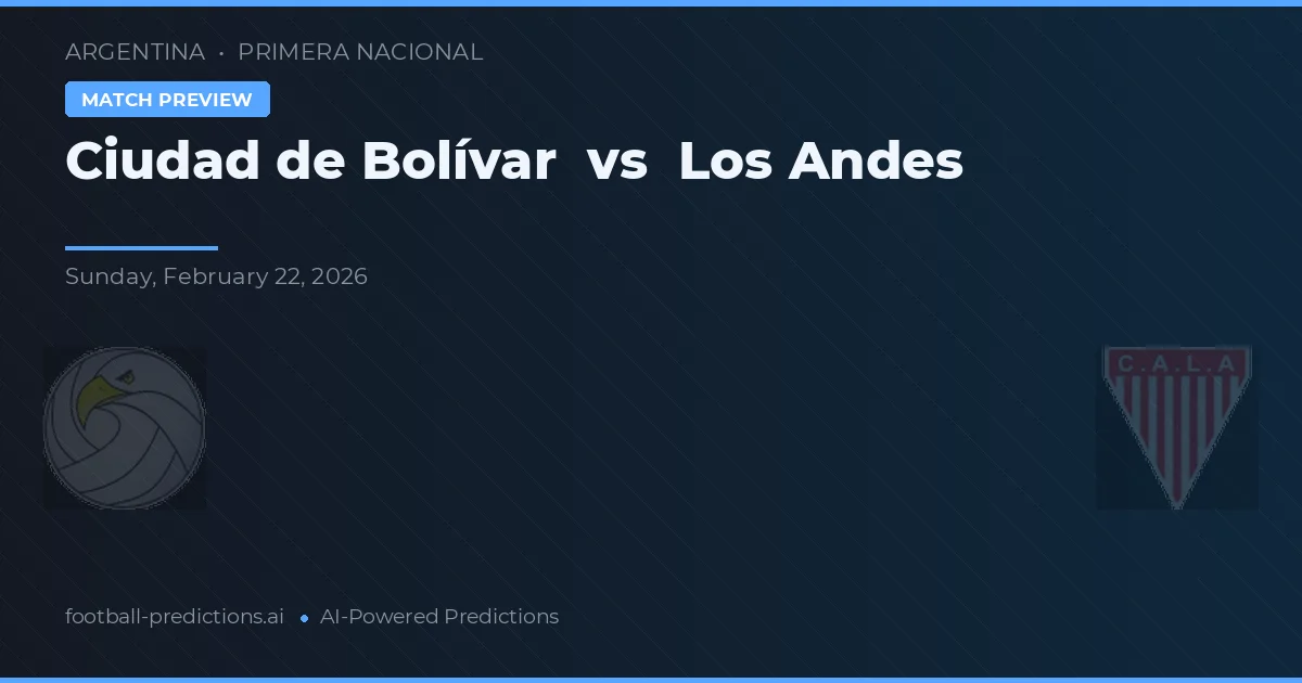 Ciudad de Bolívar vs Los Andes — předpověď a náhled zápasu