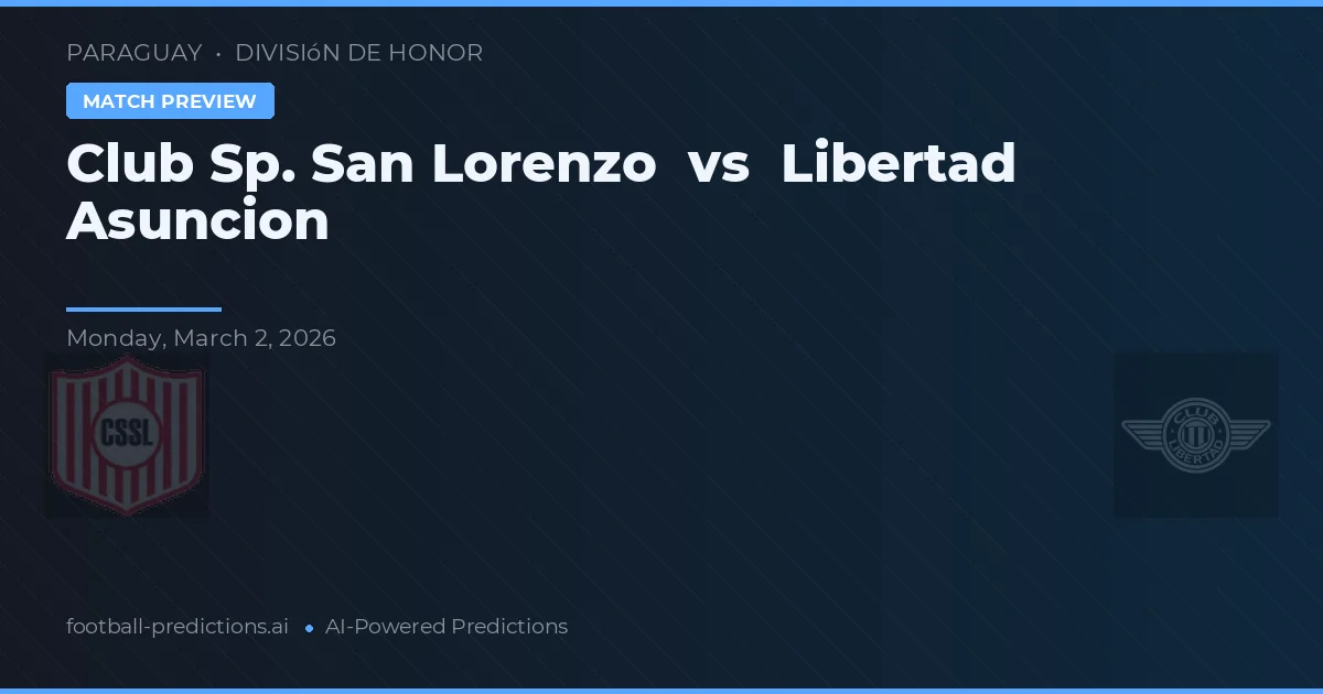 Club Sp. San Lorenzo vs Libertad Asunción — předpověď a náhled zápasu