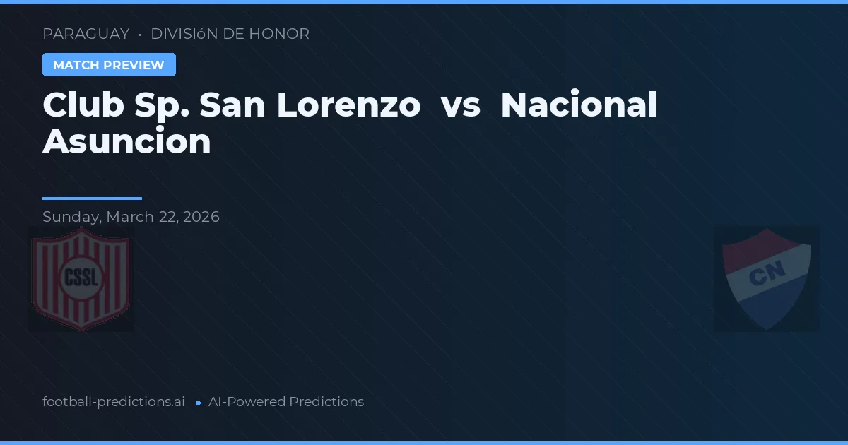 Club Sp. San Lorenzo vs Nacional Asunción — předpověď a náhled zápasu