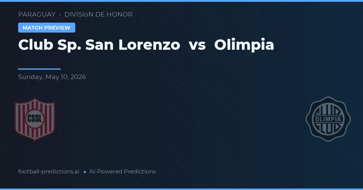 Club Sp. San Lorenzo vs Olimpia — předpověď a náhled zápasu