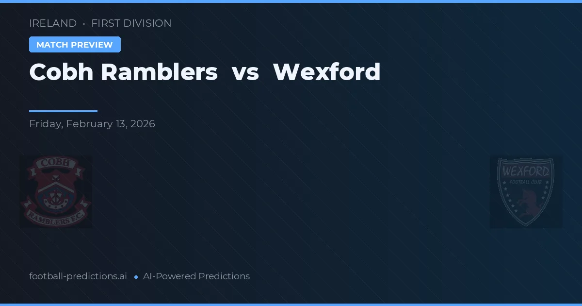Cobh Ramblers vs Wexford — předpověď a náhled zápasu