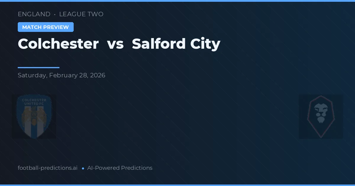 Colchester vs Salford City — předpověď a náhled zápasu