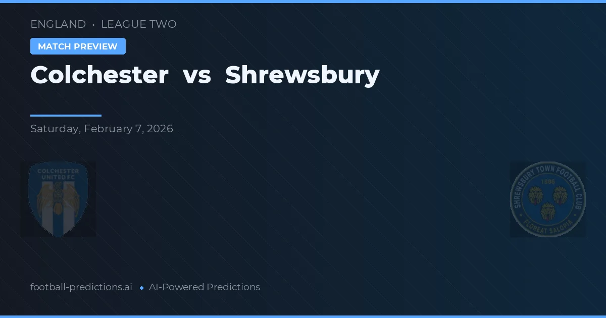Colchester vs Shrewsbury — předpověď a náhled zápasu