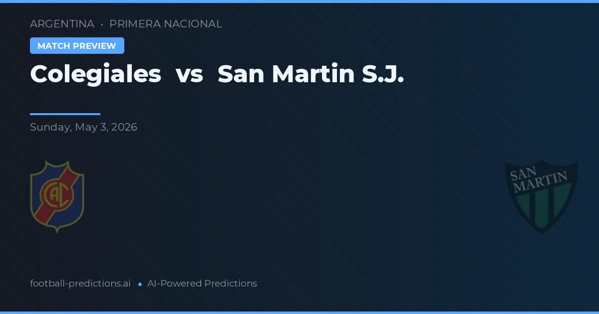 Colegiales vs San Martín SJ — předpověď a náhled zápasu