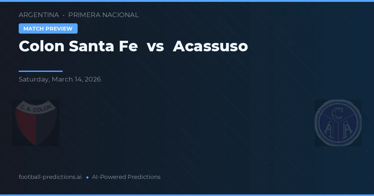 Colón Santa Fe vs Acassuso — předpověď a náhled zápasu