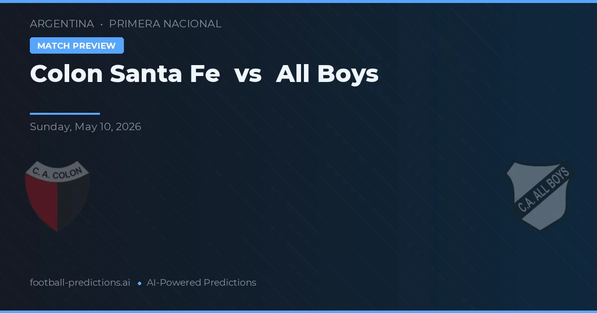 Colón Santa Fe vs All Boys — předpověď a náhled zápasu