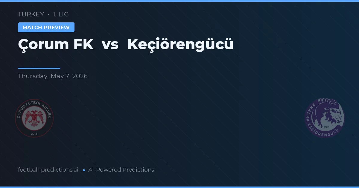 Çorum FK vs Keçiörengücü — předpověď a náhled zápasu