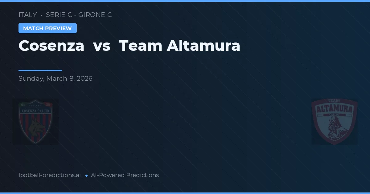 Cosenza vs Team Altamura — předpověď a náhled zápasu