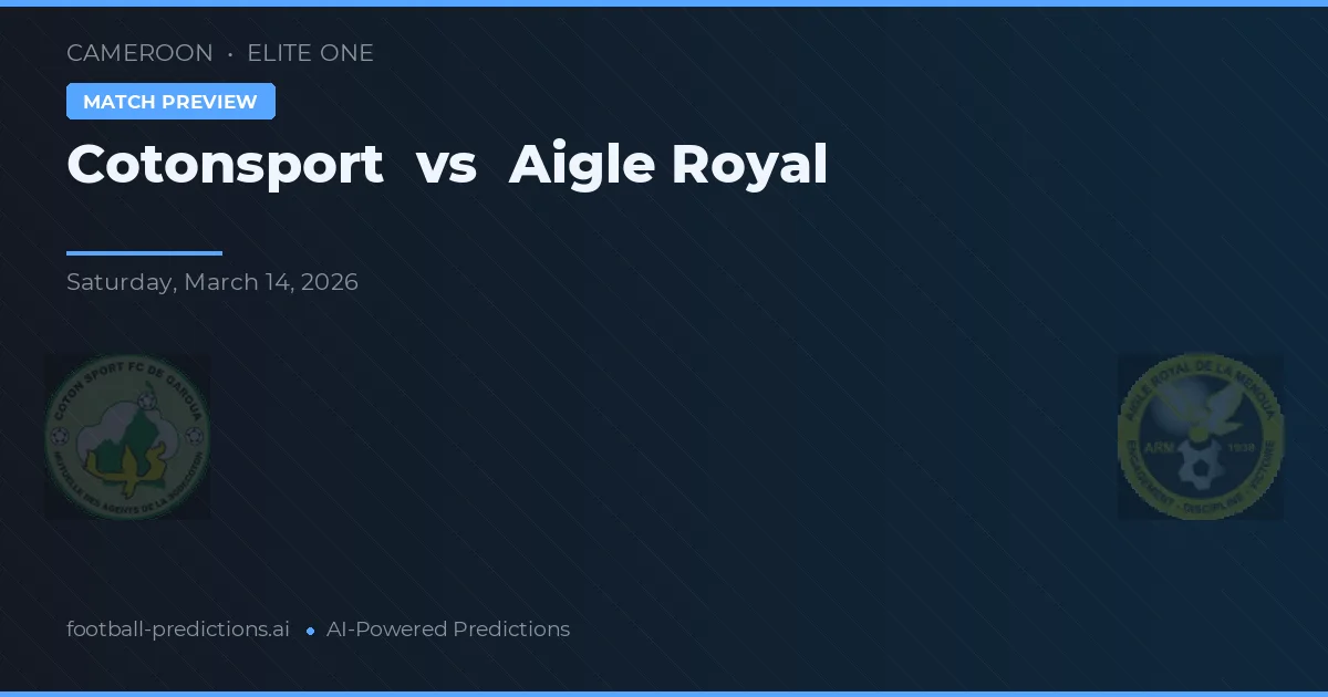 Cotonsport vs Aigle Royal — předpověď a náhled zápasu