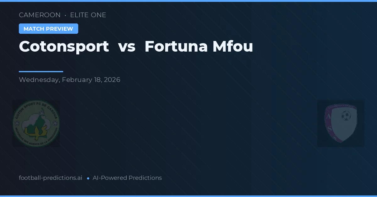 Cotonsport vs Fortuna Mfou — předpověď a náhled zápasu