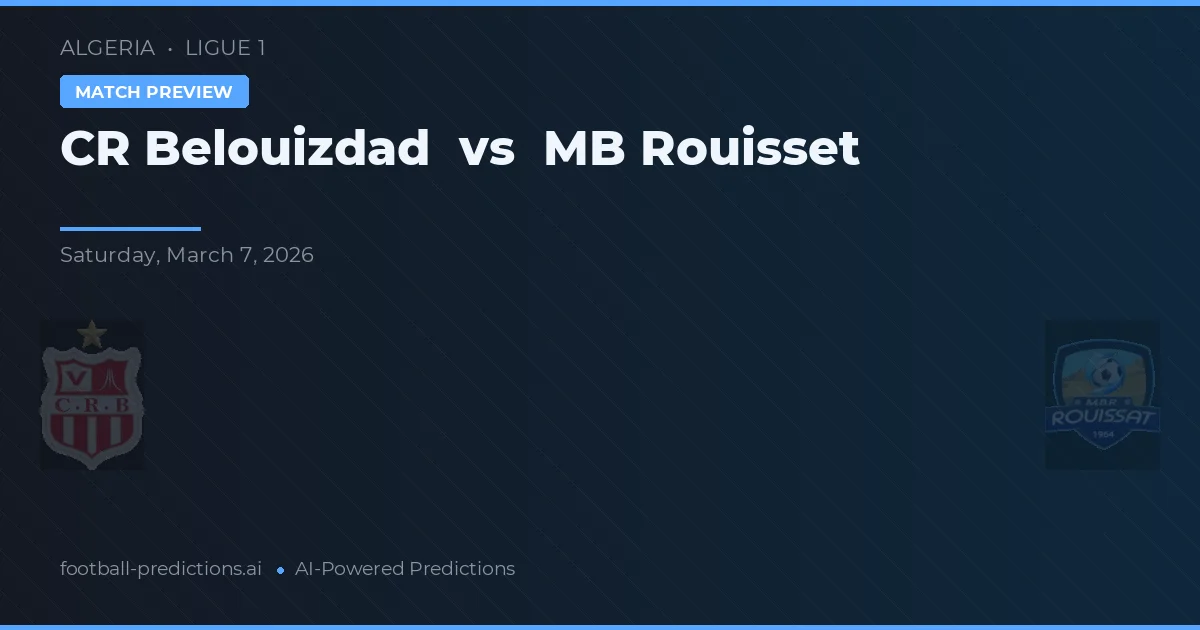 CR Belouizdad vs MB Rouisset — předpověď a náhled zápasu