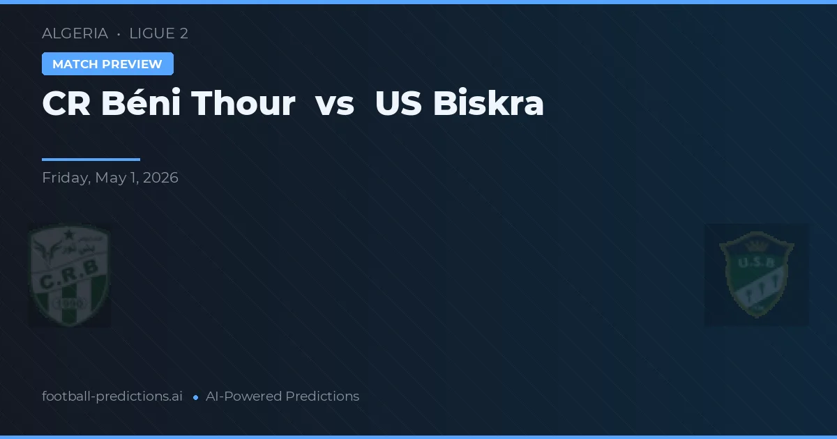 CR Béni Thour vs US Biskra — předpověď a náhled zápasu