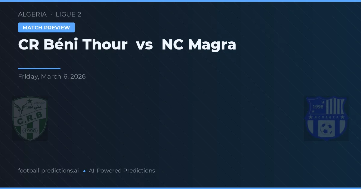 CR Béni Thour vs NC Magra — předpověď a náhled zápasu