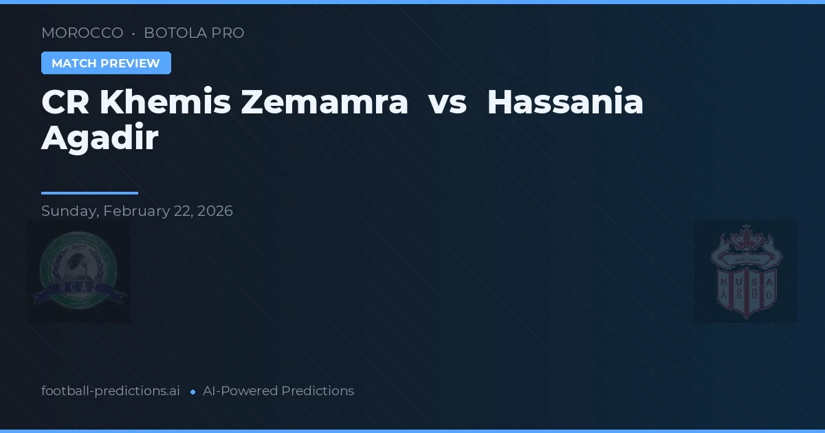 CR Khemis Zemamra vs Hassania Agadir — předpověď a náhled zápasu