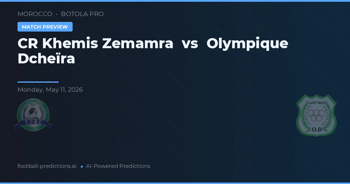 CR Khemis Zemamra vs Olympique Dcheïra — předpověď a náhled zápasu