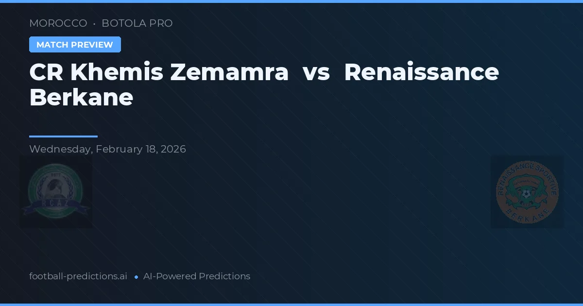 CR Khemis Zemamra vs Renaissance Berkane — předpověď a náhled zápasu