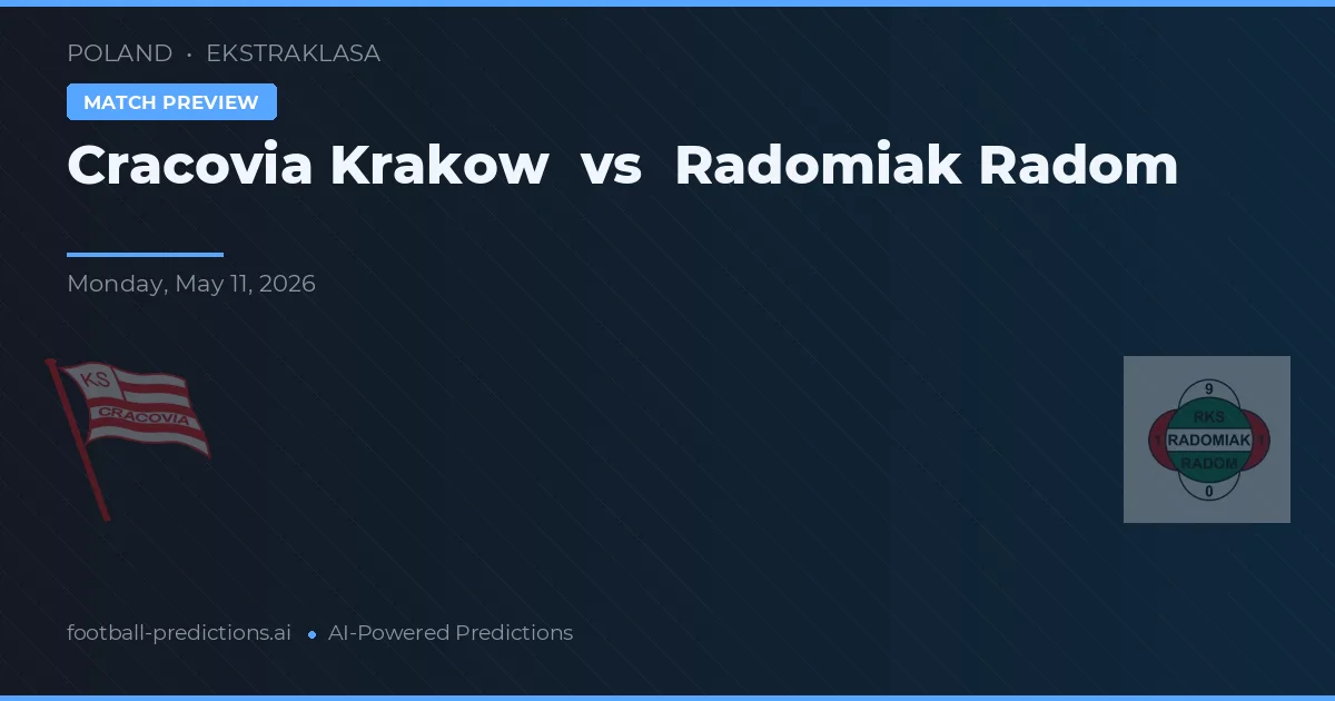 Cracovia Krakov vs Radomiak Radom — předpověď a náhled zápasu
