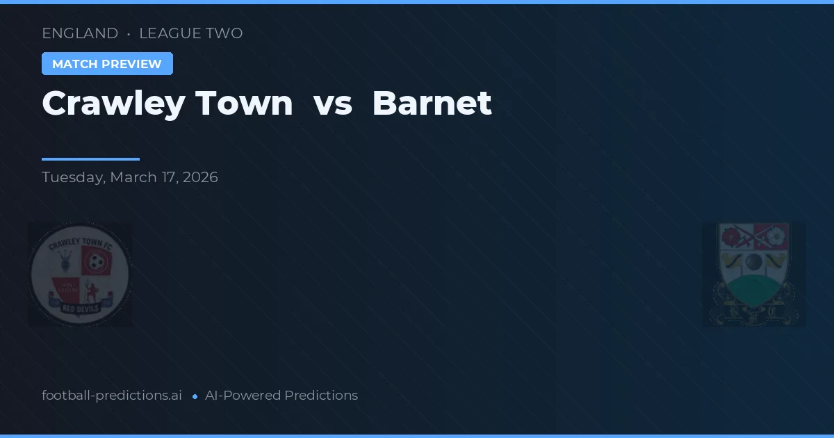 Crawley Town vs Barnet — předpověď a náhled zápasu